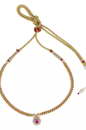 Traditional royal round shape golden balls gold plated choker necklace for women