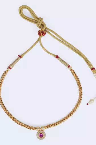 Traditional royal round shape golden balls gold plated choker necklace for women