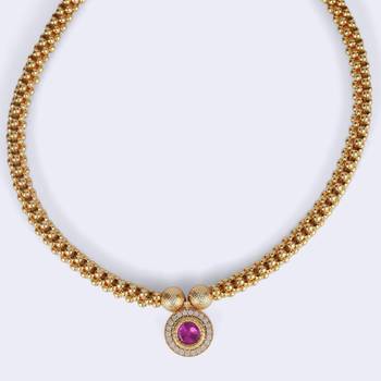 Traditional royal round shape golden balls gold plated choker necklace for women 5