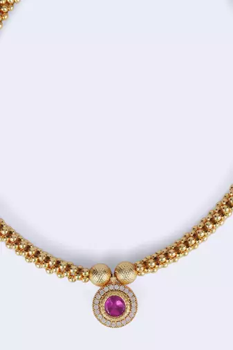 Traditional royal round shape golden balls gold plated choker necklace for women