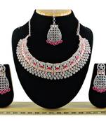 Red designer function wear ad necklace set