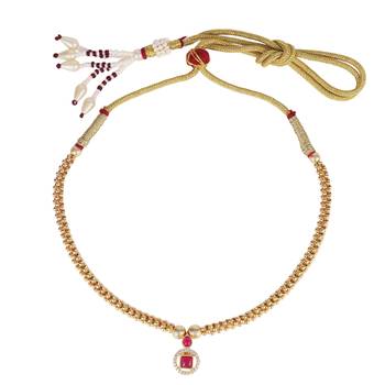 Traditional round and oval shape golden balls gold plated choker necklace for women 2