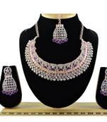 Purple designer function wear ad necklace set