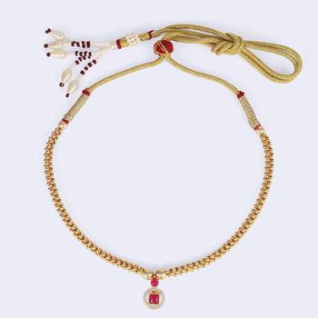 Traditional round and oval shape golden balls gold plated choker necklace for women 4