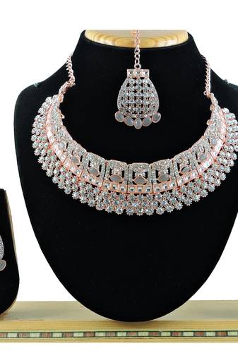 Grey designer function wear ad necklace set