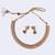 Traditional flower and rudhraksh design gold plated choker necklace set for women
