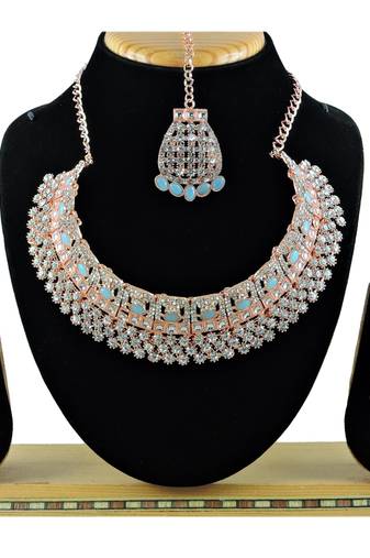 Turquoise designer function wear ad necklace set