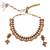 Traditional flower and rudhraksh design gold plated choker necklace set for women
