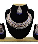 Blue designer function wear ad necklace set