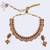 Traditional flower and rudhraksh design gold plated choker necklace set for women