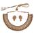 Traditional round and flower design gold plated choker necklace set for women