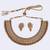 Traditional round and flower design gold plated choker necklace set for women
