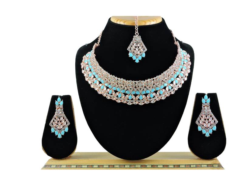 Turquoise designer function wear ad necklace set
