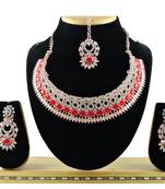 Red designer function wear ad necklace set