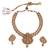 Traditional laxmi and flower design gold plated choker necklace set for women