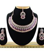 Purple designer function wear ad necklace set