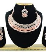 Orange designer function wear ad necklace set