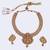 Traditional laxmi and flower design gold plated choker necklace set for women