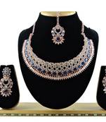 Blue designer function wear ad necklace set