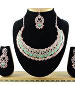 Green designer function wear ad necklace set