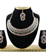 Green designer function wear ad necklace set