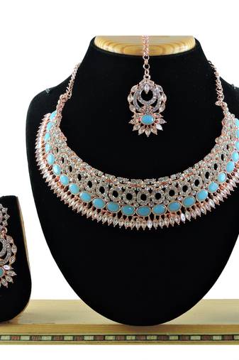 Turquoise designer function wear ad necklace set