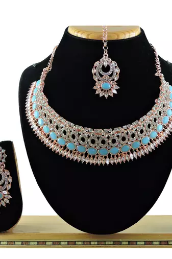 Turquoise designer function wear ad necklace set
