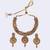 Traditional leaf flower and elephant shape gold plated choker necklace set for women