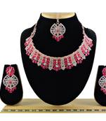 Red designer function wear ad necklace set