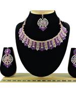 Purple designer function wear ad necklace set
