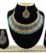 Turquoise designer function wear ad necklace set