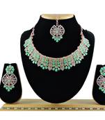 Green designer function wear ad necklace set