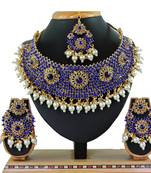 Blue designer function wear ad necklace set
