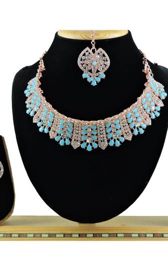 Turquoise designer function wear ad necklace set