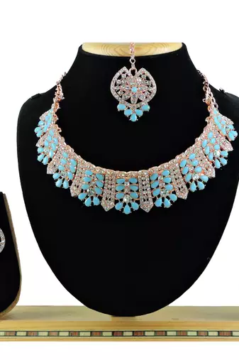 Turquoise designer function wear ad necklace set