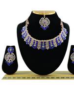 Blue designer function wear ad necklace set