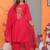 Red Embroidered Cotton Kurta and Pant Set with Dupatta