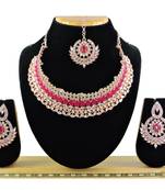 Red designer function wear ad necklace set