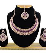 Purple designer function wear ad necklace set