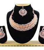 Orange designer function wear ad necklace set