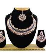 Blue designer function wear ad necklace set
