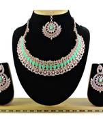 Green designer function wear ad necklace set