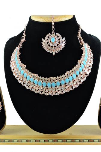 Turquoise designer function wear ad necklace set