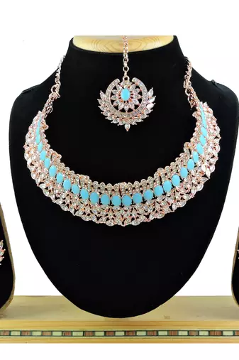 Turquoise designer function wear ad necklace set