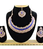 Blue designer function wear ad necklace set