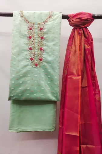 Light-Green Stone Banarasi Salwar