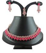 Red designer function wear ad necklace set
