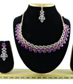 Purple designer function wear ad necklace set