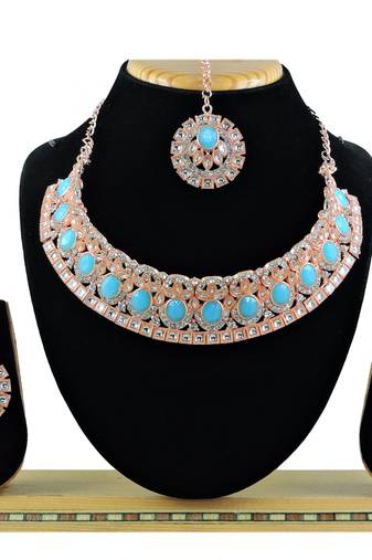 Turquoise designer function wear ad necklace set