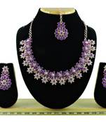 Purple designer function wear ad necklace set